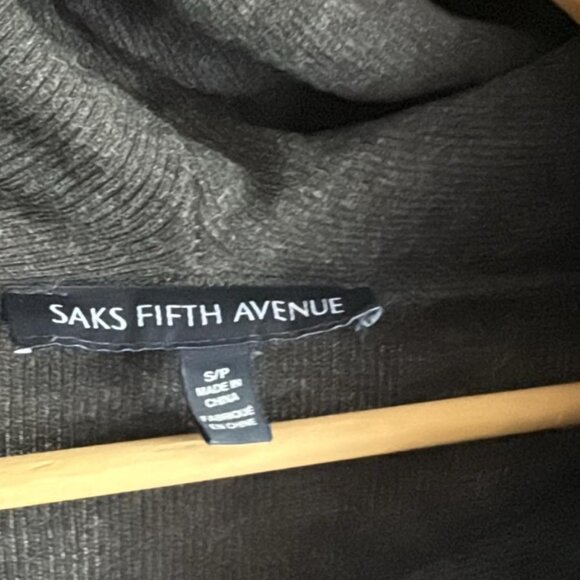 Soft Knit Cowl Neck Tunic Sweater Top Dark Gray Asymmetrical Hem - Picture 4 of 6